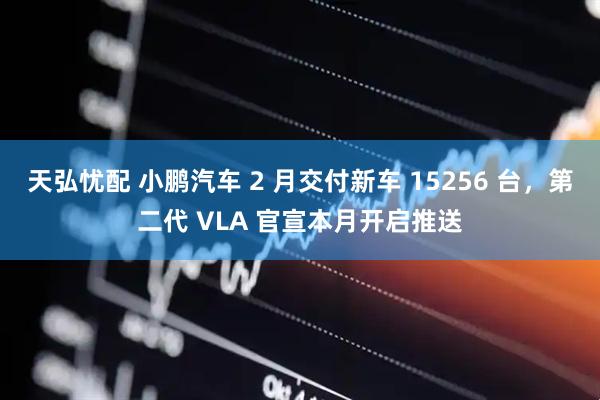 天弘忧配 小鹏汽车 2 月交付新车 15256 台，第二代 VLA 官宣本月开启推送